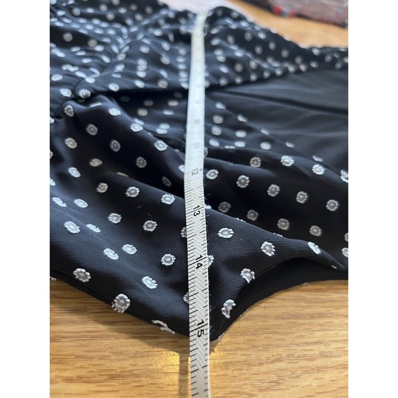 Anthropologie Eva Franco Black Clip Dot V Neck Maxi Dress Size 2 - Picture 9 of 9